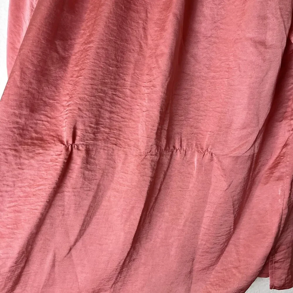 Talbots Blouse Womens‎ 4 Pink Button Down 3/4 Sleeve Lightweight Top Polyester